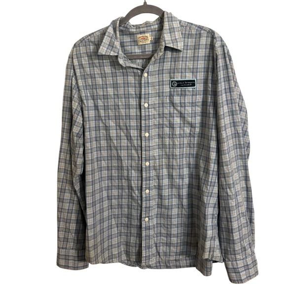 Faherty Blue Plaid Cisco Brewing Button Up Shirt Men’s Large